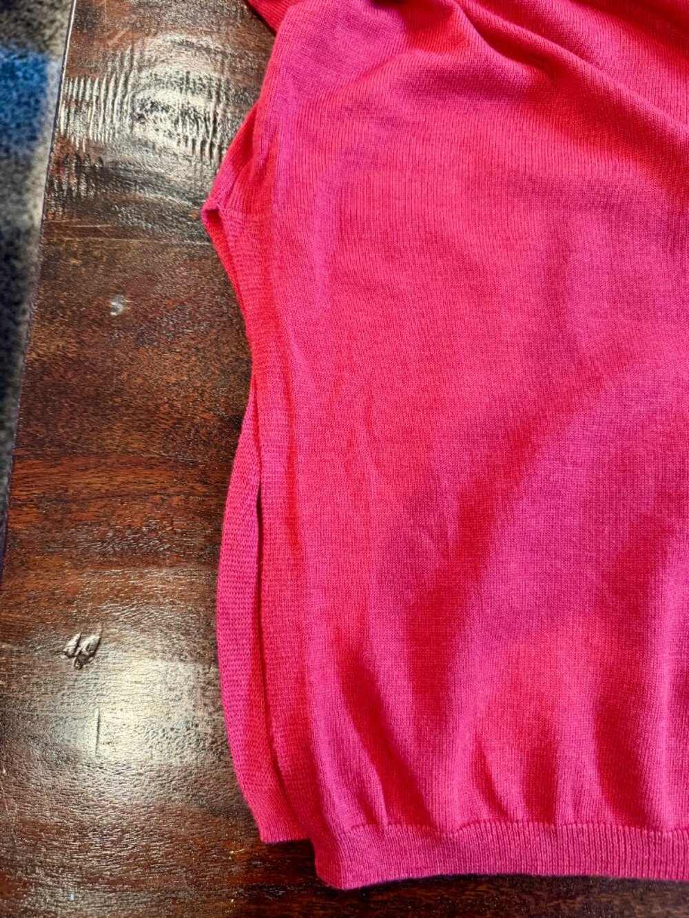TROUVÉ Red Cashmere Blend Zip V-Neck Tunic Sweater XL EUC - Picture 8 of 10